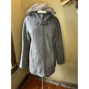 Ellen Tracy Gray Wool Blend Womens oversized XS Zip Down Jacket